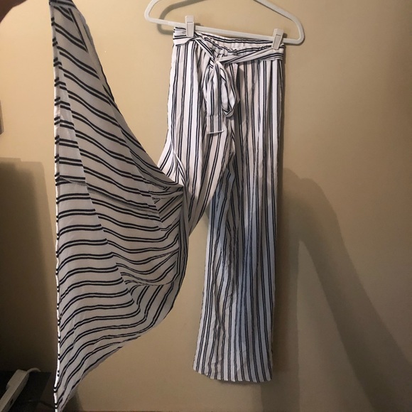 Bubble Crepe Striped Wide Leg - Picture 1 of 3